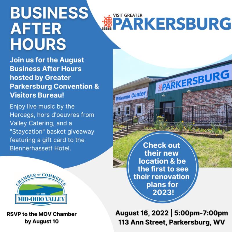 Business After Hours Hosted by Greater Parkersburg CVB